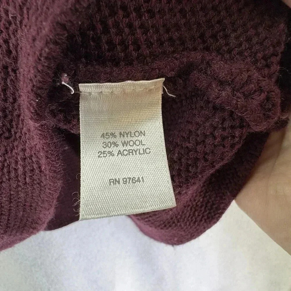 J. JILL Women’s Maroon Burgundy Pullover Mock Neck Wool Blend Sweater Size M - Picture 6 of 6